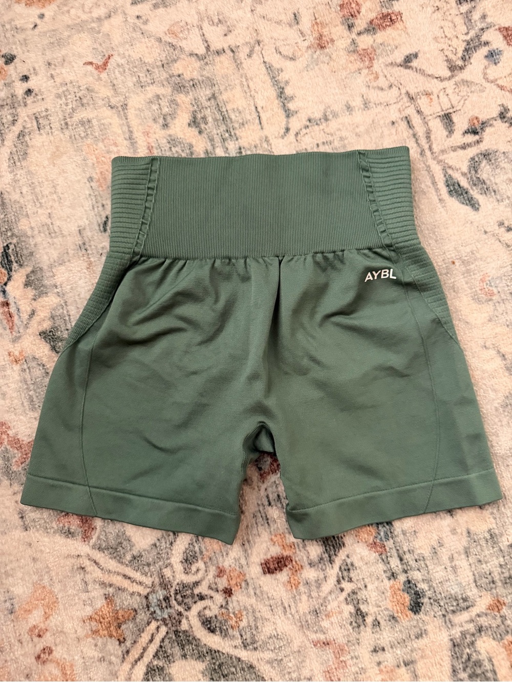 AYBL High-Waist Olive Green Bike Shorts